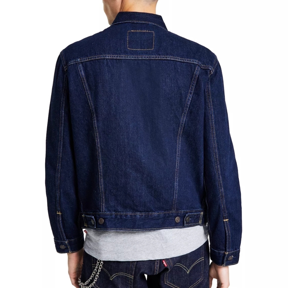 *NWT* Levi's dark blue Men's Regular Fit Non-Stretch Denim Trucker Jacket - Picture 6 of 9